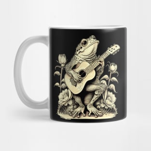 Cottagecore Frog Playing His Acoustic Guitar Mug